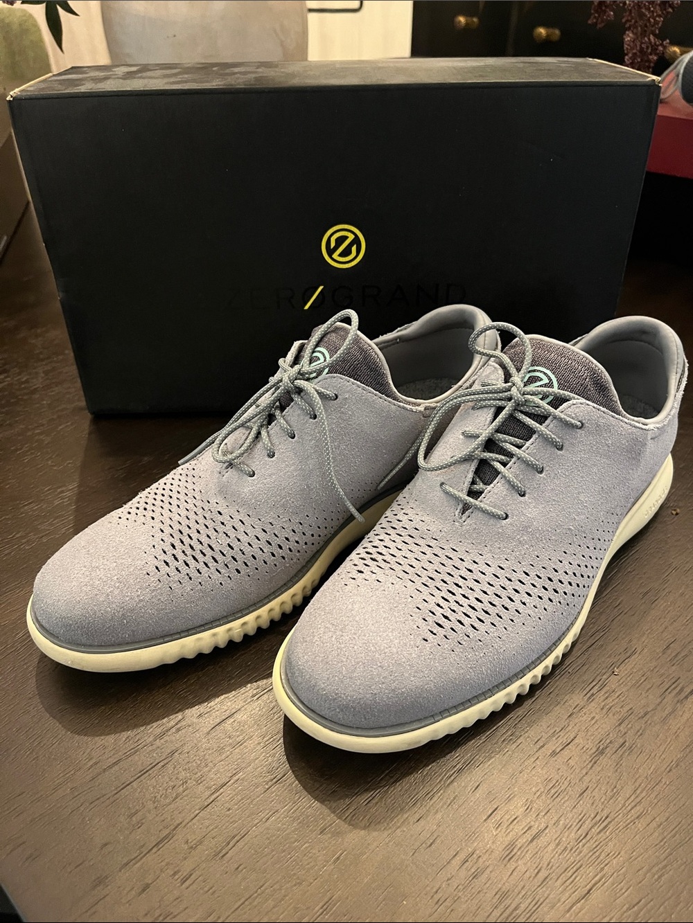 Cole Hans Men's Grey Suede Lace-Up Sneakers